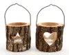 Teelicht Windlicht Holz zum Hängen Tannenholz Ø 11 cm Produktbild-Vorschau 3