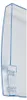 A close-up of a transparent plastic refrigerator or freezer compartment door flap with blue trim. Produktbild-Vorschau
