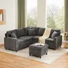 Gerades 4-Sitzer Corduroy Sofa mit Stauraum  unter den Produktbild-Vorschau 11
