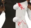Clown Horror Halloween Costume Creepy Fun Rosso Nero Bianco Anteprima dell’immagine prodotto 10
