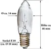 A clear, well-lit studio shot of a single light bulb with measurement annotations. Produktbild-Vorschau