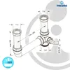 A technical drawing of a plumbing fitting with dimensions and labels. Produktbild-Vorschau