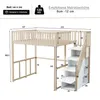 A diagram showing the dimensions of a loft bed with stairs. Anteprima dell’immagine prodotto