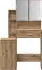 A vanity table with mirrors and storage. Voir les images du produit