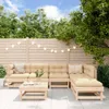 Design Möbel 7-tlg. Garten-Lounge-Set Massivholz Kiefer - Produktbild-Vorschau 1