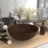vidaXL Lavabo in Vetroceramica marrone scuro rotondo Anteprima dell’immagine prodotto 7