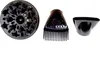 Three black hair dryer attachments are laid out on a white background. Podgląd zdjęcia produktu