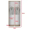 A diagram of a two-door wardrobe with internal dimensions indicated. Produktbild-Vorschau
