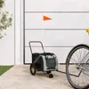 vidaXL Rimorchio per cani grigio e nero in tessuto Oxford e Anteprima dell’immagine prodotto 2