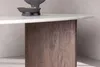 FURNLUX Jedálenský stôl Gronvik orech a mramor sivý 90 cm / Náhľad obrázku produktu 9