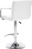 A white bar stool with chrome accents, shown from the back and side. Náhled obrázku produktu