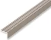 A close-up, angled view of a silver-colored metal stair nosing profile against a white background. Produktbild-Vorschau