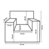 A diagram showing the dimensions of a child's armchair. Produktbild-Vorschau