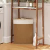 Kosz na pranie HOMCOM z bambusa z pokrywką, 55 l, narożny, Podgląd zdjęcia produktu 2