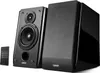 Two black Edifier speakers and a remote control are shown against a white background. Produktbild-Vorschau