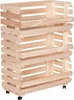 STOLMAK Cassetta Porta Verdura In Legno Con Ruote 57x79x30 Anteprima dell’immagine prodotto 5