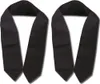 Two black fabric tie-backs for curtains are laid out on a white background. Produktbild-Vorschau