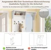 A white hallway furniture set with a mirror and hooks, shown with instructional diagrams below. Produktbild-Vorschau