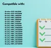 A list of compatible printers for a product, with a checklist graphic on the right. Produktbild-Vorschau