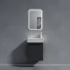 doporro Petit Meuble sous Vasque Gris Noir et Vasque 46cm Voir les images du produit 1
