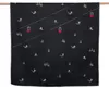 A dark blanket with a repeating pattern of skiers and ski lifts. Produktbild-Vorschau