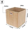 Aufbewahrungskorb Bambus 4er Set faltbar quadratisch Produktbild-Vorschau 2