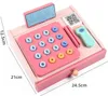 Hölzernes Kassenspielzeug für Kinder mit Spielgeld Scanner Produktbild-Vorschau 5