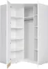 Rohová šatní skříň 117 cm FUNZA 5 - alpská bílá / lesklá Náhled obrázku produktu 2