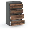 Kommode „HIT“, 4 Schubladen, 60 cm, Mattgrau / Antik-Stil / Produktbild-Vorschau 2