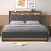 okwish Polsterbett 160×200 mit LED-Beleuchtung, USB & Produktbild-Vorschau 2