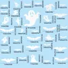 Halloween Fensterbilder, 60 Stück, PVC, weiß, 30x20 cm Produktbild-Vorschau