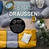 Outdoor seating area with modular cushions and beanbag chairs. Produktbild-Vorschau