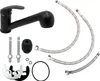 A collection of kitchen faucet parts, including the faucet itself, hoses, and mounting hardware, laid out on a white background. Anteprima dell’immagine prodotto