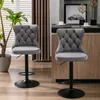 2er Set drehbare Samt-Barhocker, höhenverstellbar, modern, Produktbild-Vorschau 13