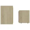 Two wooden cube-shaped tables are shown against a white background. Produktbild-Vorschau