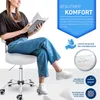 TRESKO Roller Stool White s opěradlem Pracovní stolička Náhled obrázku produktu 3