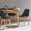 sweeek - 6 skandinavische Stühle mit Holzbeinen - Schwarz Produktbild-Vorschau 3