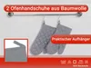2er Set Ofenhandschuhe aus Baumwolle, 18x28 cm, grau Produktbild-Vorschau 5