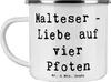 Mr. & Mrs. Panda Emaille Tasse Spruch Malteser Liebe - Weiß Produktbild-Vorschau 1