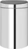 A close-up studio shot of a silver Brabantia Touch Bin New recycling bin. Voir les images du produit