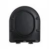 A black toilet seat is shown from a top-down perspective against a white background. Produktbild-Vorschau