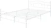 A white metal bed frame with a slatted base, shown from a slightly elevated side angle against a white background. Voir les images du produit