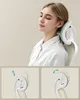 A woman with her eyes closed is leaning back in an ergonomic office chair, with close-up diagrams showing headrest adjustment. Náhled obrázku produktu