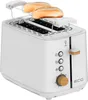 A white toaster with two rolls on top. Voir les images du produit