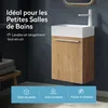 doporro Petit Meuble sous Vasque Marron Clair et Vasque Voir les images du produit 2