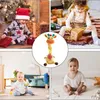 Gelbes Plüsch-Giraffenspielzeug mit orangefarbener Schnauze, roten Flecken und einem rosa Tupfentuch Podgląd zdjęcia produktu