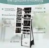 COSTWAY Szafka na biżuterię z lustrem, zamykana szafka na Podgląd zdjęcia produktu 4