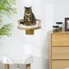 Pawhut Wandplank voor katten - 34 x 10,5 cm - Eikenhout + Productafbeelding-voorbeeld 2