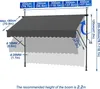 JOIEYOU Klemmmarkise 250 cm Breit Balkon Markise Ohne Produktbild-Vorschau 2
