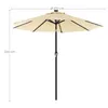 SONGMICS slunečník Ø 270 cm s 32 LED světly UV ochrana Náhled obrázku produktu 5